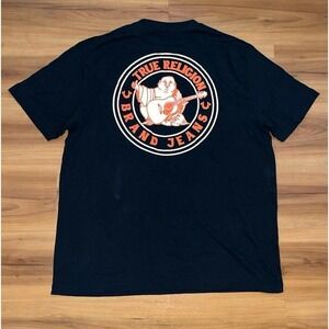 Mens True Religion Buddha Logo Graphic Crewneck Short Sleeve T-Shirt